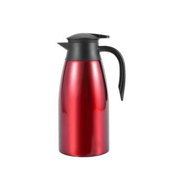 

Red 304 Stainless Steel 2L Thermal Flask Vacuum Insulated Water Pot Coffee Tea Milk Jug Thermal Pitcher for Home and Office