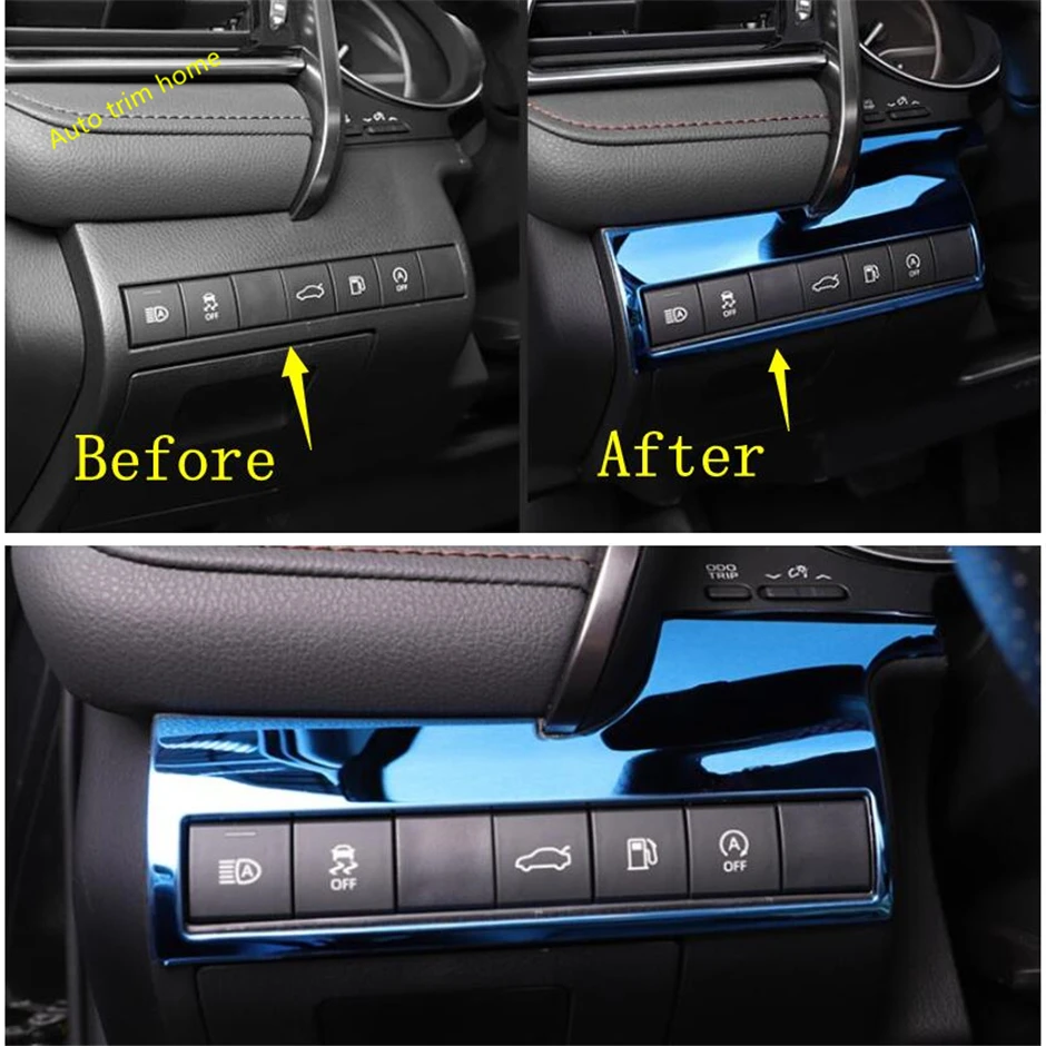 Lapetus фары лампы кнопка включения крышка отделка Подходит для Toyota Camry- интерьер комплект серебристый синий черный матовый вид