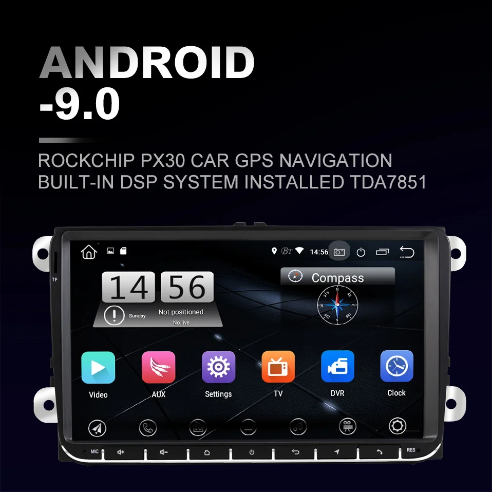 Uniway ADZ9071 android 9,0 автомобильный dvd для vw passat b6 b7 golf 5 6 tiguan polo octavia rapid fabia мультимедийный навигационный плеер