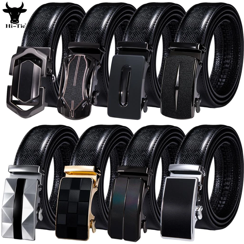 Cinturones de cuero genuino para hombre, cinturones formales de cuero genuino, hebillas automáticas, correas para vestido, famosos, de alta calidad, novedad|Cinturones de hombre| - AliExpress