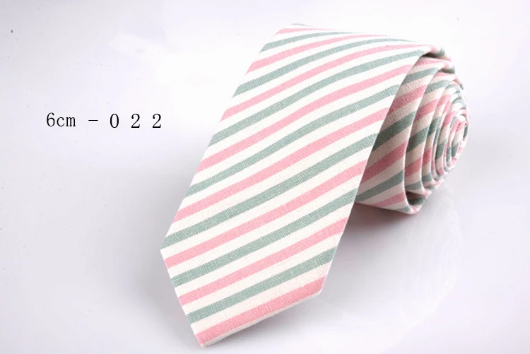 Классический 6 см Повседневный тонкий хлопковый галстук белый черный полосатый клетчатый льняной галстук для мужчин Бизнес Свадебная вечеринка шейный галстук аксессуары