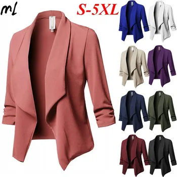 

Women Slim Blazer Coat 5xl Oversized Ladies retro casual outwear chic tops office Suit Blazers Work Wear 10 colors 8 size Jacket