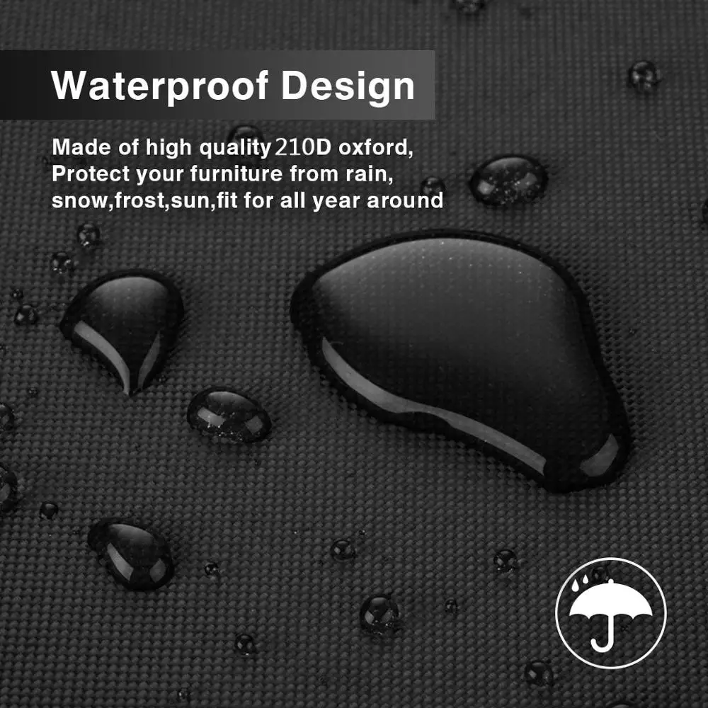 Patio Furniture Covers Windproof Waterproof Rain Snow Dust Wind-Proof Anti-UV Oxford Fabric Garden Lawn Outdoor Furniture Covers