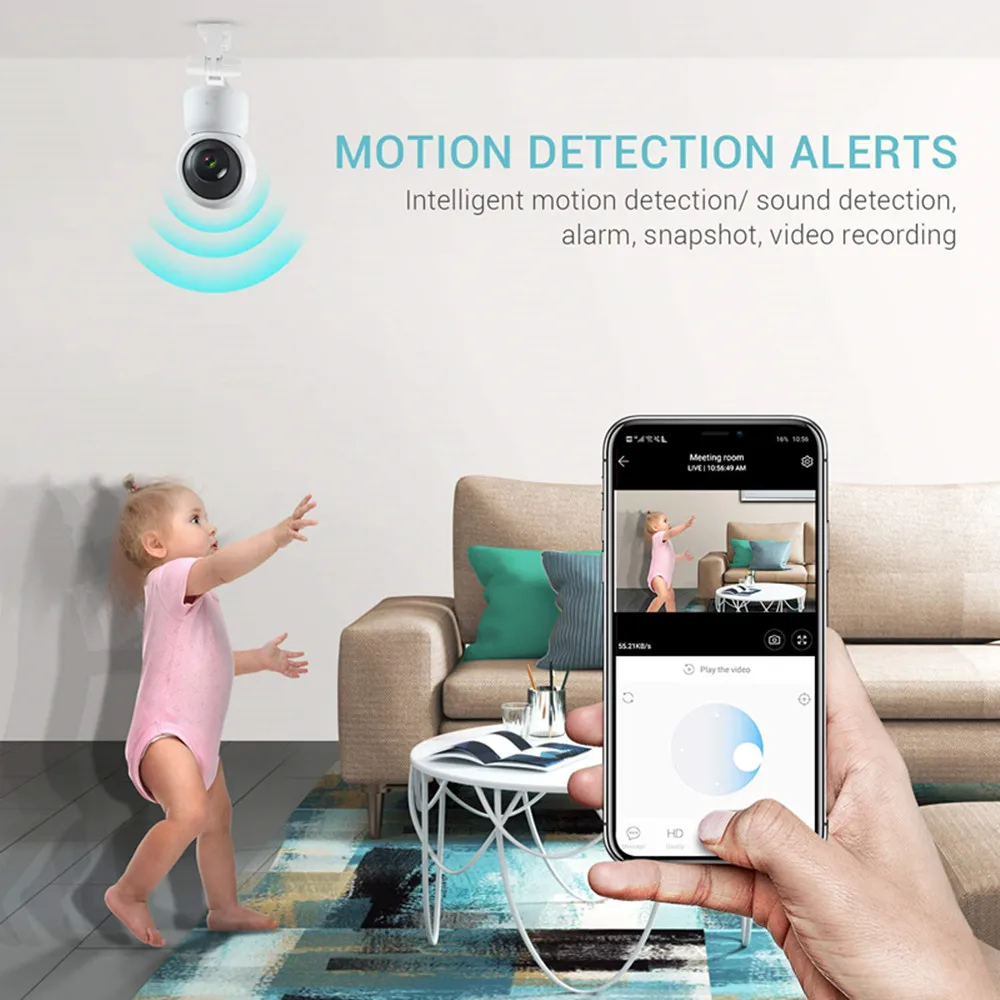 Wi-Fi ip-камера безопасности Мини ptz 1080P 3MP автоматическое отслеживание аудио видео наблюдение Детский Монитор Домашний Беспроводной cctv ip cam