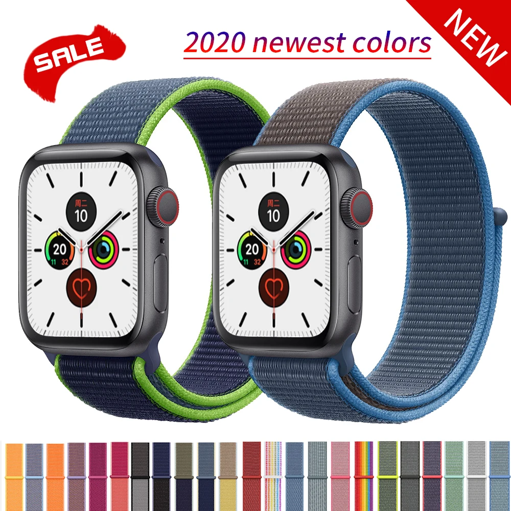 

Sports strap for apple band 42mm with iwatch 38mm 44mm 40mm correas Apple Watch 5 4 3 bracelet bracelet nylon 2/1