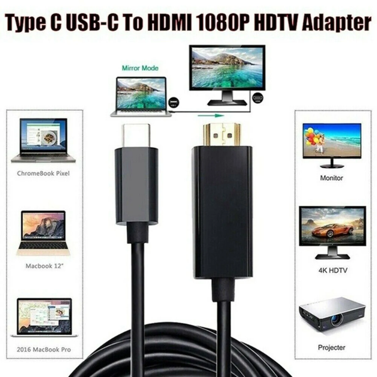 SOONHUA кабель-переходник type-C-HDMI USB 3,1 type-C-HDMI 1080P 4K кабели-переходники для конвертеров