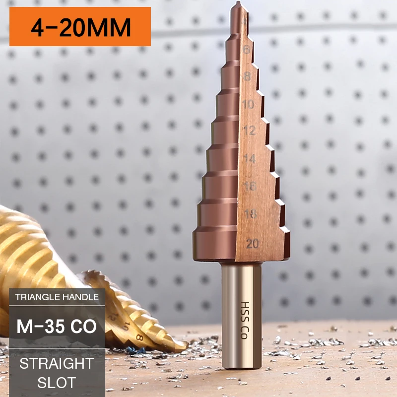 4-20MM OMY 4-12/20/32 мм HSS-CO/M35 Сталь большой шаг конус Треугольники хвостовик с металлическим покрытием сверло из высокопрочной стали дыропробивной пресс - Цвет: 4-20MM