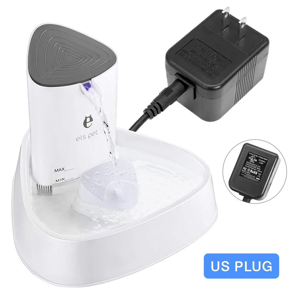 US PLUG 1.8л кошачий фонтан тихий автоматический дозатор воды для домашних животных для кошек собак птиц электрическая поилка фильтр из активированного угля - Цвет: US PLUG