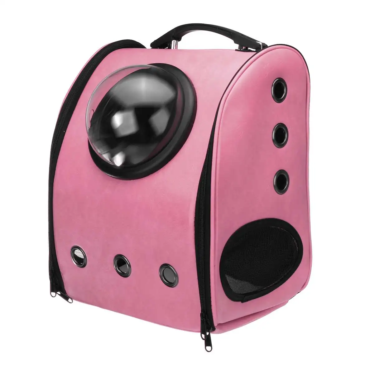 Breathable Cat Pet Carrier Bag Transparent Pet Backpack Portable Outdoor Travel Parrot Cat small Dog Bird Space Capsule Kitten - Цвет: pink