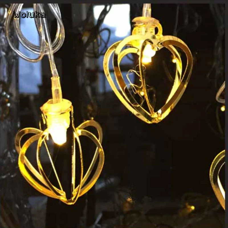 

Iron LED Peach Heart String Lamps Flash Star Lights Golden Christmas Decorative Lamps CD50 W05