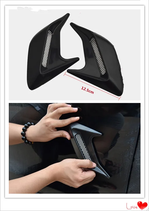 2pcs Car Auto Side Vent Air Flow Fender Intake Sticker Car Simulation
