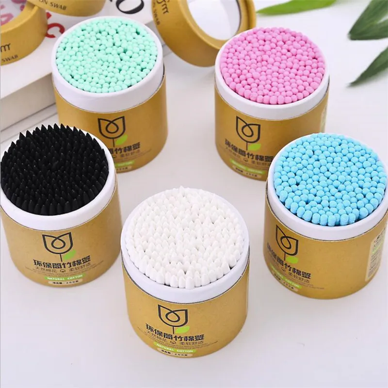 100/200pcs/Box Bamboo Baby Cotton Swab Wood Sticks Soft Buds Cleaning of Ears Tampons Cotonete Pampons Health Beauty | - Цена: US $0.81 - 2.38 / lot