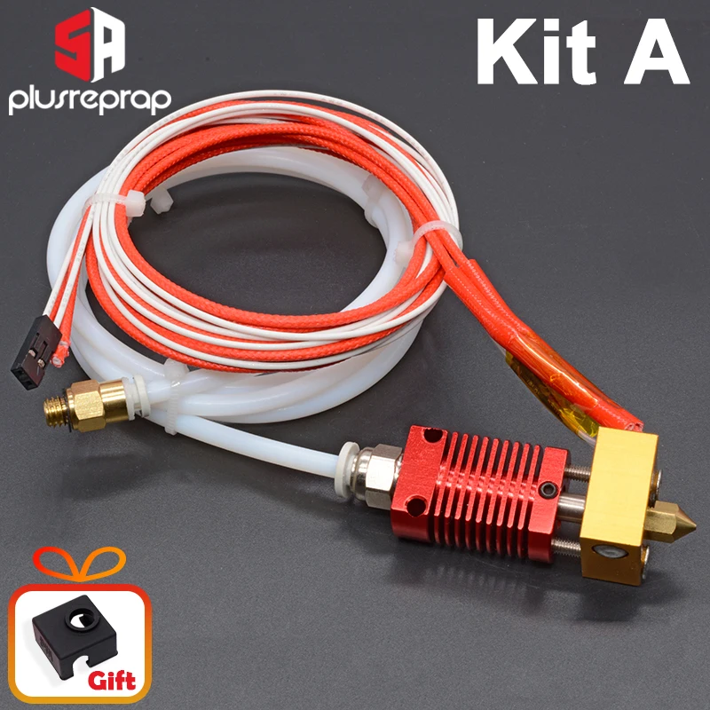 Kit A 1,75 мм j-головка Hotend комплект алюминиевый тепловой блок с нагревателем Термистор для 3D-принтера Ender-3/CR-10/CR-10S с 0,4 мм насадкой - Цвет: Kit A