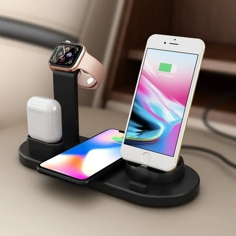 3 в 1 Зарядная подставка для iPhone Airpods Apple Watch micro type-c телефон Вращающийся зарядная подставка многофункциональная