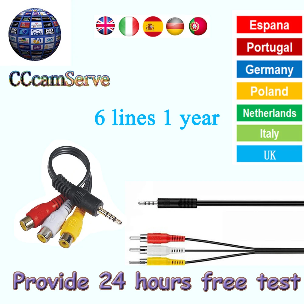 

Cccam Europa, 12/24/36 meses, 2020, 7 lÃ­neas, DVB S2, Full HD, muy estable y rÃ¡pido