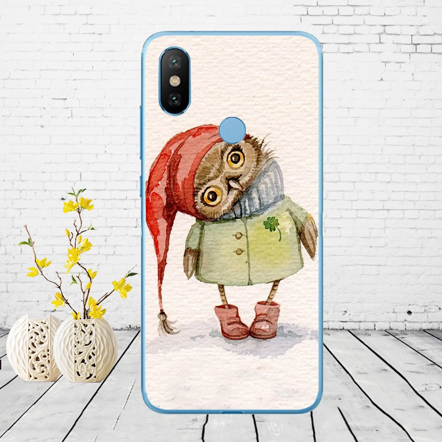 Мягкий силиконовый чехол 56DD Сова для Xiao mi Red mi 6 6a mi 8 a2 lite note 5 6 pro 7