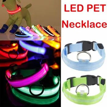 

Pet Collar For Lighted Up Nylon Solid LED Dog Collar Glow Necklace For Dogs Puppies Dog Collars Leads LED Supplies Pet Products