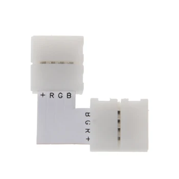 

2020 New 4 Pin LED Connector L Shape Corner Quick Splitter Right Angle 10mm 5050 RGB LED Strip Light