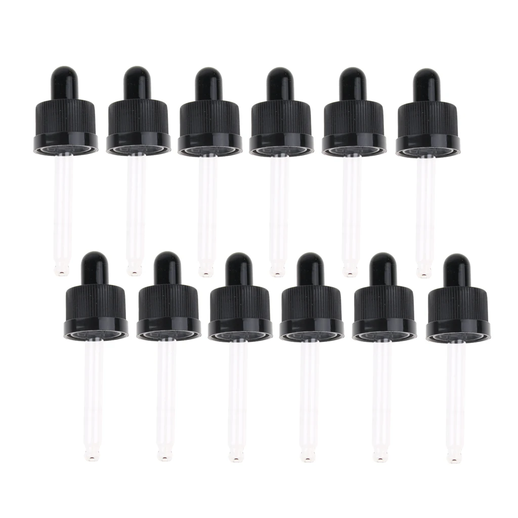 Essential Oil Bottle Aromatherapy Vials Glass Dropper Pipette Tops 15ml 12x