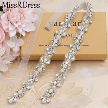 MissRDress Opals пояс невесты Серебряный Кристалл тонкий ремешок для свадебного платья стразы свадебный пояс для платье на выпускной JK977