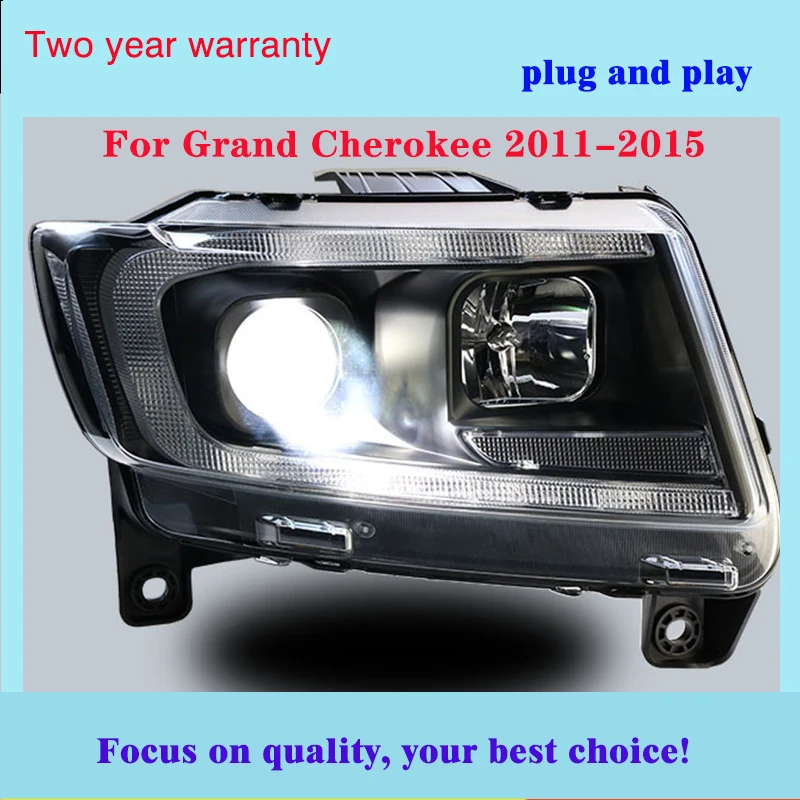 Автомобильный стайлинг фары для JEEP Grand Cherokee 2011- светодиодный фонарь для Grand Cherokee Динамический указатель поворота светодиодный DRL