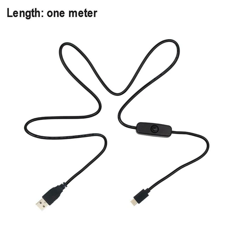 Мощность Кабель-адаптер 5В 3A Usb к Тип-C Питание шнур с вкл/выкл кнопка для Raspberry Pi 4 модели B