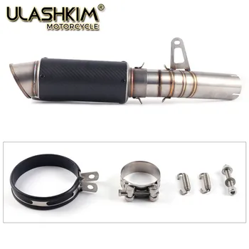 

Motorcycle SC Carbon Fiber Exhaust Muffler Escape + Middle Link Pipe Full System Slip On For BMW S1000RR S1000 RR 2010-2016