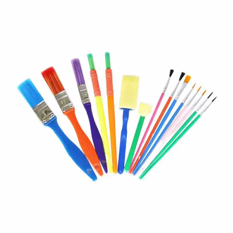 

Children's DIY Painting Tool Color Mini Sponge Brush Seal Bag Packaging Colorful Sponge Wooden Handle Handmade By Baby