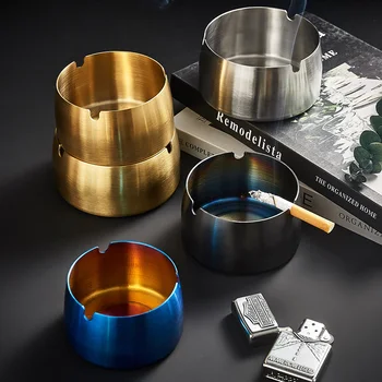 

Stainless Steel Ashtray Portable Ashtray Living Room Table Accessories Creative Home Gadgets Modern Home Decoration Accessories