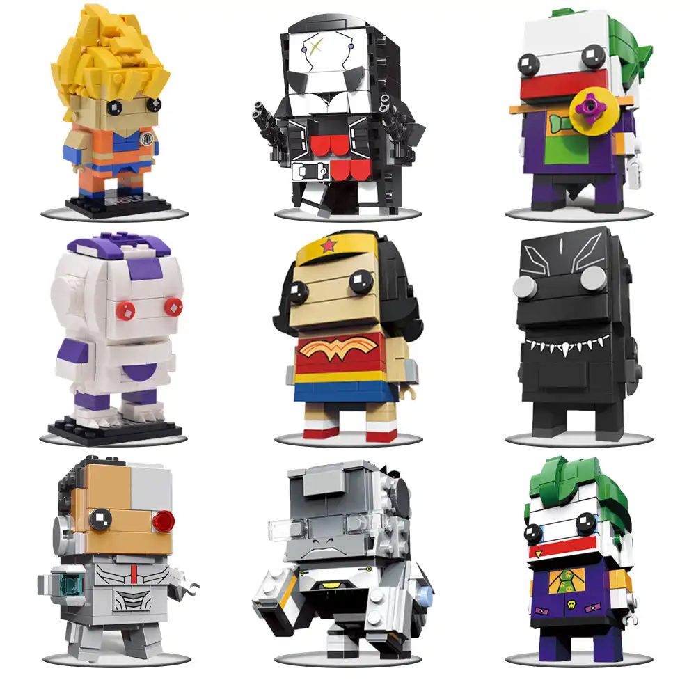 映画のフィギュアbrickheadzスーパーアニメ漫画のヒーローキャラクターミニレンガヘッドビルディングブロックdiyのレンガのおもちゃ子供のクリスマスギフト ブロック Aliexpress