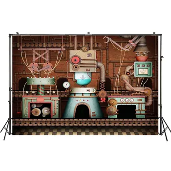 

HUAYI Heavy Industry Machinery photo shoot backdrop children happy birthday party decorations adult portrait photo booth W-4156