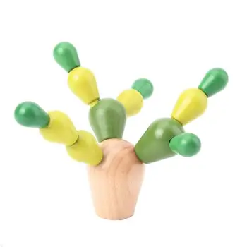 

Montessori Wood Cactus Balance Game Building Assemble Child Kids Puzzle Toy Educational Early Learning Toy for Kid Birthday Gift
