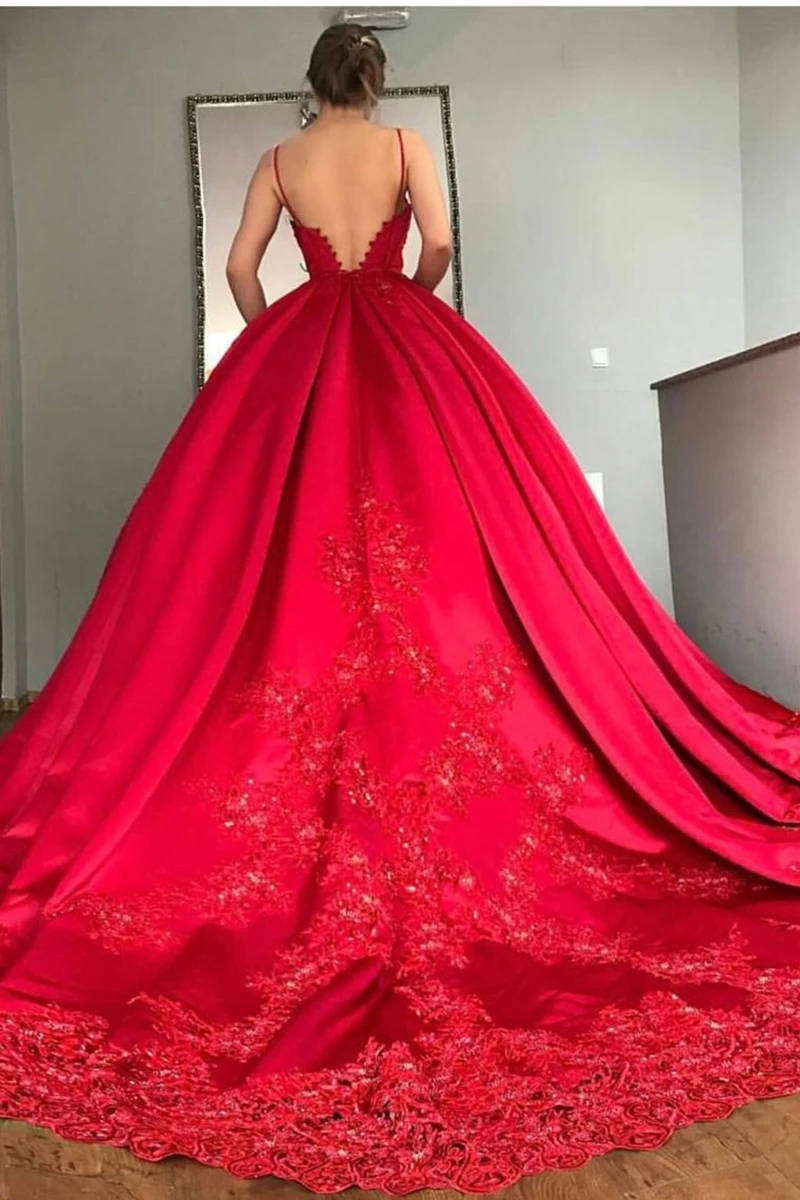 Robe De Soiree, бальное платье, вечернее платье, длинное,, на тонких бретелях, v-образный вырез, аппликация, на шнуровке, сзади, Abiye, вечерние платья для выпускного, Дубай