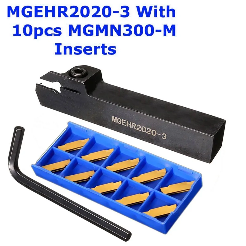 MGEHR2020-3 держатель режущий резак токарный инструмент+ 10x MGMN300 лезвия набор вставок Великобритания