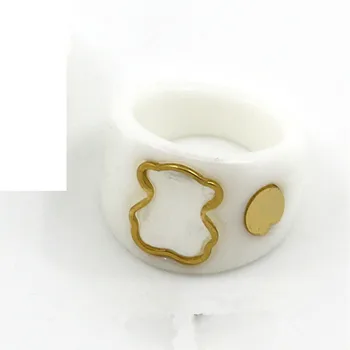 

Hot Sale Fashion Women Men Silver Color Rose Gold Stainless Steel Hollow Shell Bear Rings Jewelry For A Gift