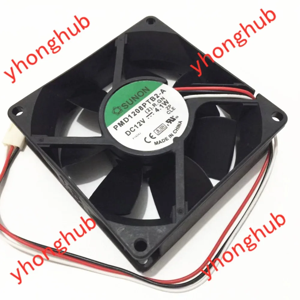 SUNON PMD1208PTB2-A 2. Р. GN DC 12 В 4,1 Вт 80x80x25 мм 3-Провода Сервер вентилятор охлаждения