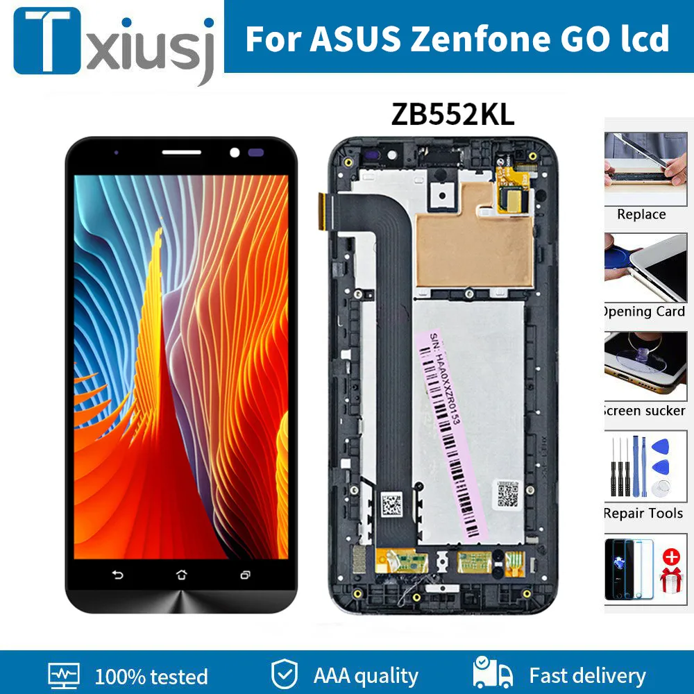 Оригинальный ЖК-экран для ASUS Zenfone GO ZB552KL X007D ЖК-дисплей сенсорный экран с рамкой