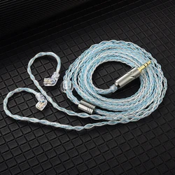 Enhanced Silver Plated Hi - Fi Earphone Update Cable with 2Pin Connector (Blue)