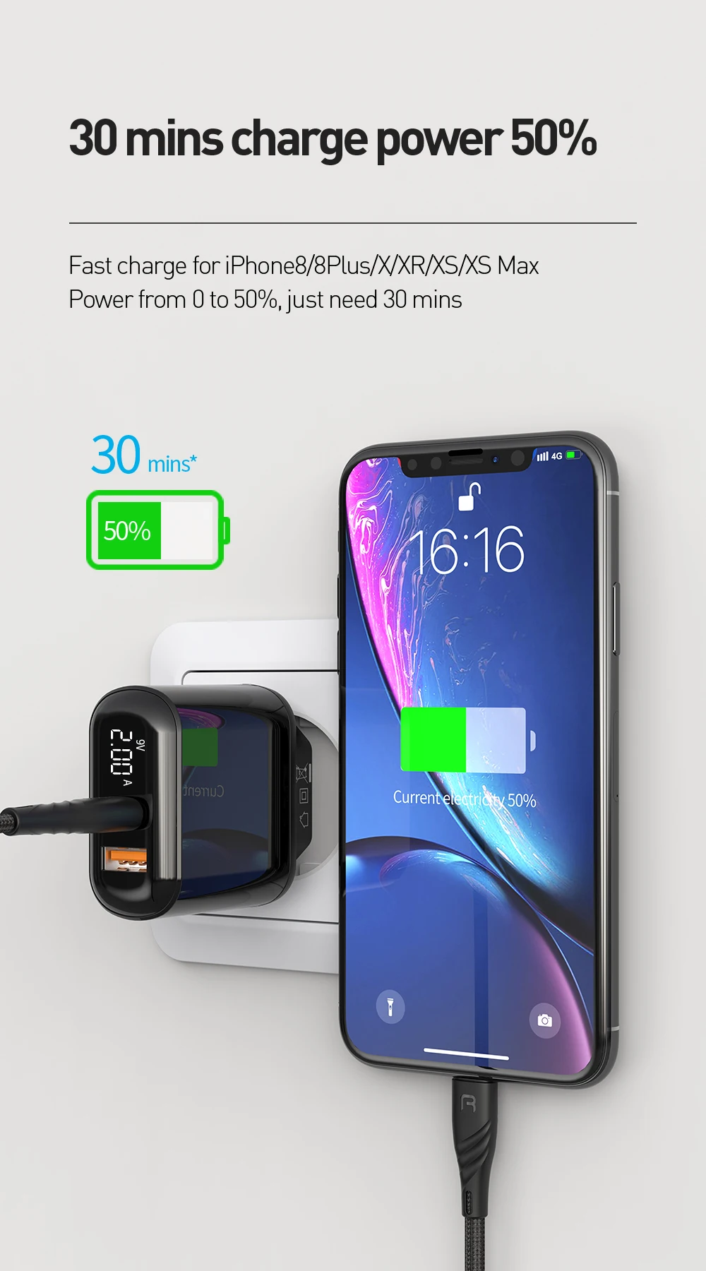 ROCK Quick Charge 4,0 3,0 usb type C PD зарядное устройство для iPhone 11 Pro Max samsung S10 Plus huawei QC3.0 Быстрая зарядка для мобильных телефонов