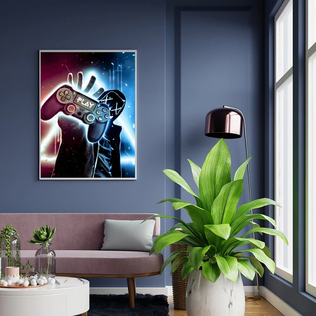 Gamer Room Poster Gamer Decoration Canvas Painting Game