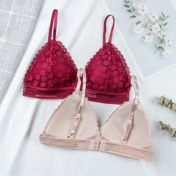 Sexy Floral Lace Bra Top For Women Push Up Female Lingerie breathable Bralette Removable Pad Thin Fashion New Wireless Bras 1