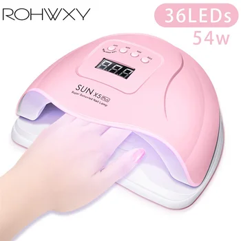 

ROHWXY UV Nail Dryer Sun X5 Plus 54W Gel Nail Varnish For Manicure Drying LED Polish Lamp Art Tools With Timing 10s/30s/60s/99s