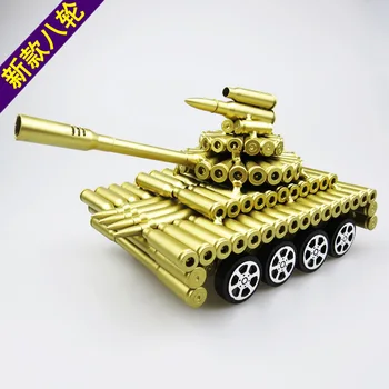 

24x12.5x13cm Bullett Case 56 Eight-wheels Tank Model Metal Crafts Ornaments Military Battle Tank Model Toys for Children Adults