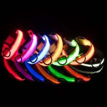 

30PCS / LOT Pet Supplies Dog Luminescent Collar LED Collar Personalized Adjustable Small Medium And Large Dogs Collars