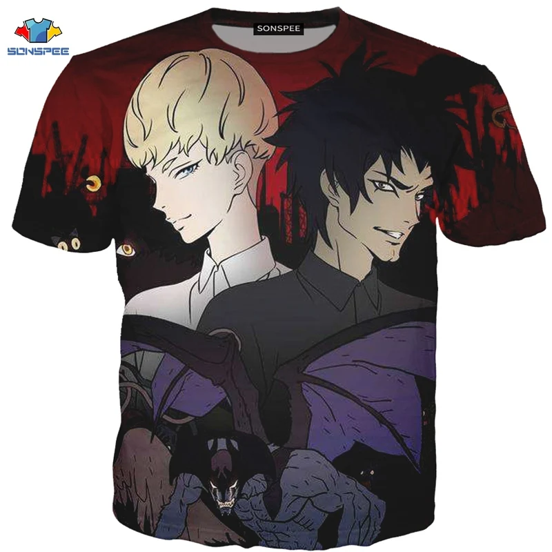 SONSPEE аниме devilman crybaby Harajuku 3D печатных мужчин и женщин одежда Хип Хоп футболка унисекс короткий рукав Футболка уличная pul - Цвет: 11