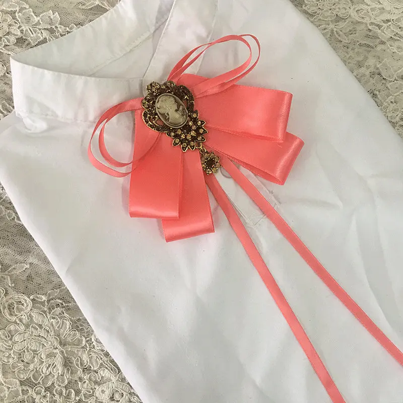 Ribbon Bowtie Мужской женский свитер, рубашка, булавка-ленточка, заколки, галстук-платок, новинка, Свадебная вечеринка, Бабочка, сплав, горный хрусталь, кристалл, галстук-бабочка, Женский Галстук - Цвет: Ribbon Bowtie