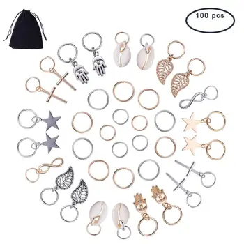 

1 Box Alloy Pendants with Jump Rings DIY Pendants for Braid Headdress 100pcs/box