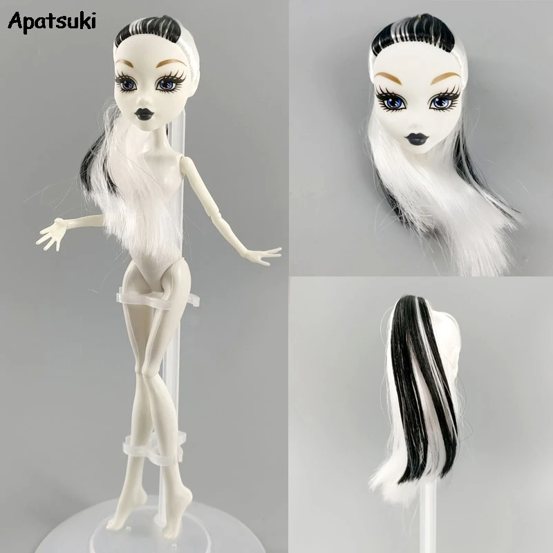 Белая голова куклы с реальной реальностью для Monster High пластиковая макияжа