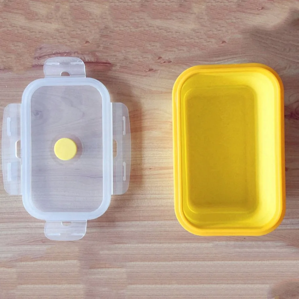 Практичный красочный складной силиконовый Ланч-бокс экологичный портативный размер детей пищевой контейнер для микроволновой печи печь отточить ланч бокс