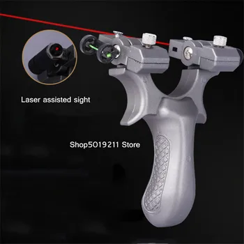 

Powerful hunting slingshot polycarbon material laser-assisted sights and rubber bands outdoor hunting sling shot 2019 new